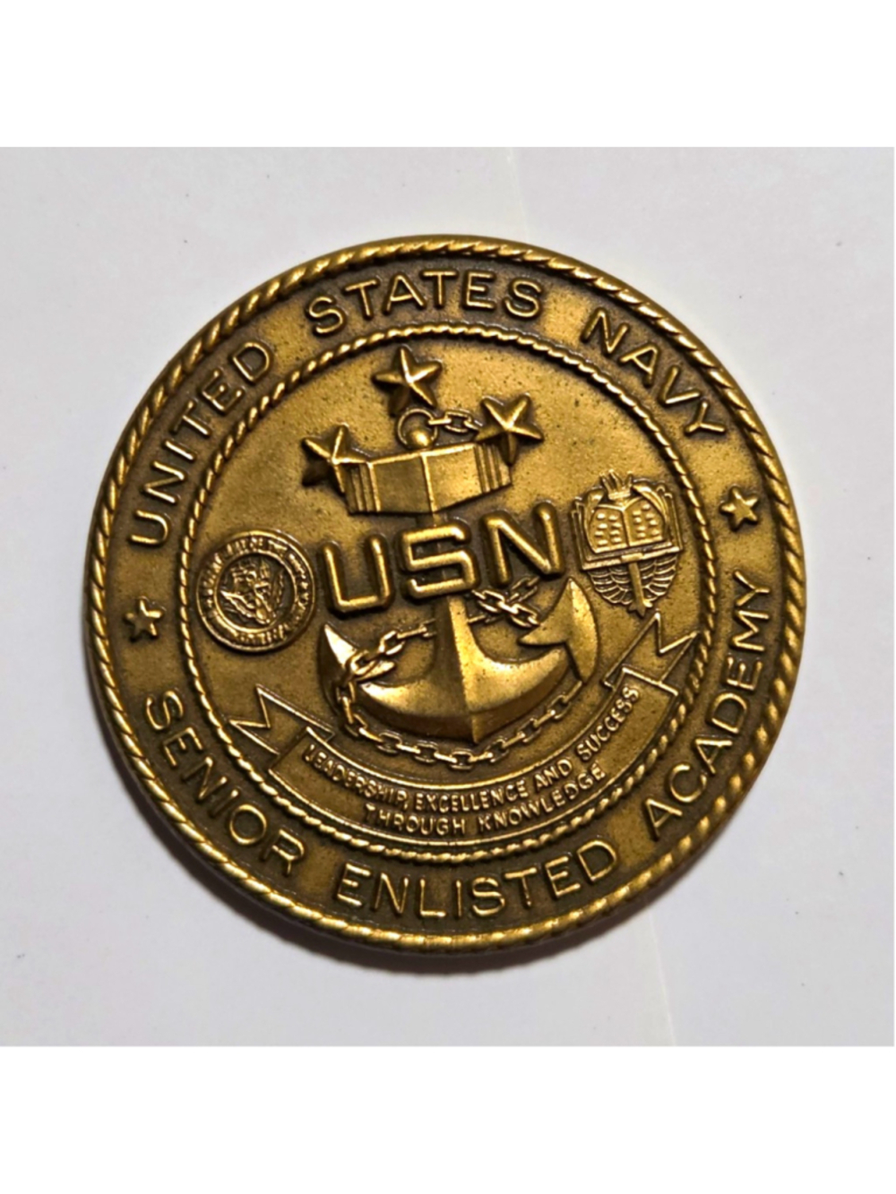 US Navy USN Senior Enlisted Academy SEA Faculty For Excellence Challenge Coin